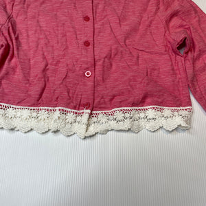Girls Milkshake, lace trim cotton long sleeve top / cardi, EUC, size 8,  