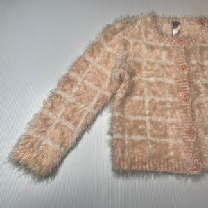 Girls Target, fluffy stretchy knit cardigan, FUC, size 7,  