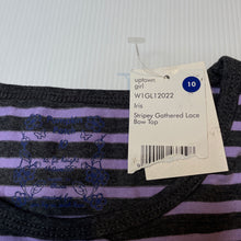 Load image into Gallery viewer, Girls Pumpkin Patch, striped long sleeve peplum top, butterfly, NEW, size 10,  