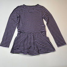 Load image into Gallery viewer, Girls Pumpkin Patch, striped long sleeve peplum top, butterfly, NEW, size 10,  