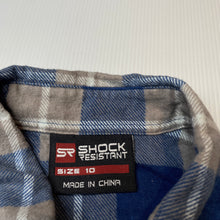 Load image into Gallery viewer, Boys Shock Resistant, flannel cotton long sleeve shirt, EUC, size 10,  