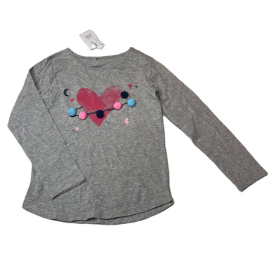 Girls Anko, grey cotton long sleeve tee / top, NEW, size 5,  