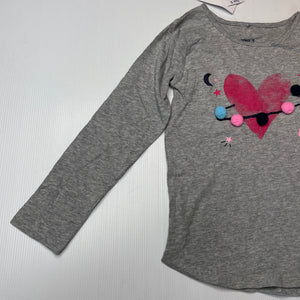 Girls Anko, grey cotton long sleeve tee / top, NEW, size 5,  