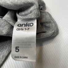 Load image into Gallery viewer, Girls Anko, grey cotton long sleeve tee / top, NEW, size 5,  