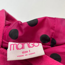 Load image into Gallery viewer, Girls Mango, pink hooded jacket / coat, GUC, size 1,  