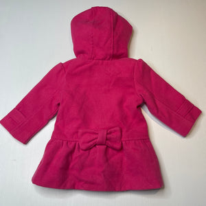 Girls Mango, pink hooded jacket / coat, GUC, size 1,  
