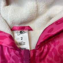 Load image into Gallery viewer, Girls H&amp;T, fleece lined lightweight spray jacket, EUC, size 2,  