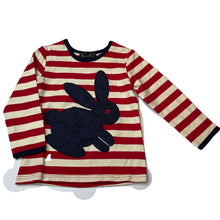 Load image into Gallery viewer, Girls Oobi, stripe stretchy long sleeve top, rabbit, EUC, size 5,  