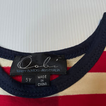 Load image into Gallery viewer, Girls Oobi, stripe stretchy long sleeve top, rabbit, EUC, size 5,  