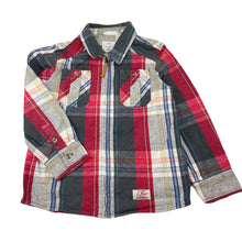 Load image into Gallery viewer, Boys Country Road, thick cotton zip up long sleeve shirt, light mark back left cuff, FUC, size 5,  