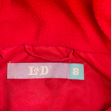 Load image into Gallery viewer, unisex L&amp;D, fleece lined waterproof jacket / coat, EUC, size 8,  