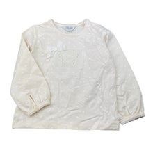 Load image into Gallery viewer, Girls Bebe by Minihaha, cream stretchy long sleeve top, EUC, size 2,  