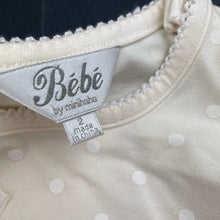 Load image into Gallery viewer, Girls Bebe by Minihaha, cream stretchy long sleeve top, EUC, size 2,  