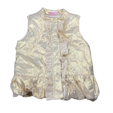 Girls Mango, gold puffer vest / sleeveless jacket, EUC, size 4,  