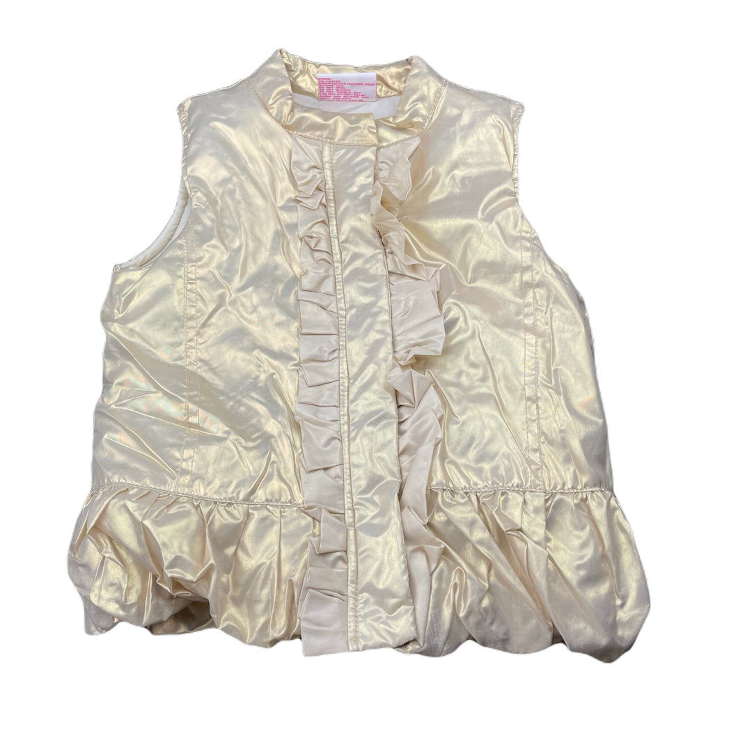 Girls Mango, gold puffer vest / sleeveless jacket, EUC, size 4,  