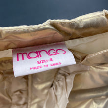 Load image into Gallery viewer, Girls Mango, gold puffer vest / sleeveless jacket, EUC, size 4,  