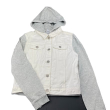 Load image into Gallery viewer, Girls Target, white denim hooded jacket, FUC, size 14,  