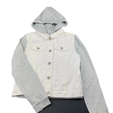 Girls Target, white denim hooded jacket, FUC, size 14,  