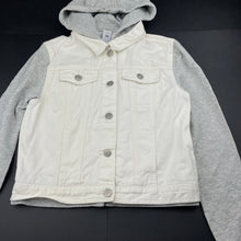 Load image into Gallery viewer, Girls Target, white denim hooded jacket, FUC, size 14,  