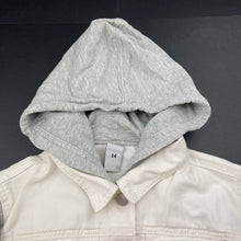 Load image into Gallery viewer, Girls Target, white denim hooded jacket, FUC, size 14,  