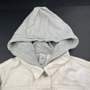 Girls Target, white denim hooded jacket, FUC, size 14,  
