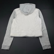 Load image into Gallery viewer, Girls Target, white denim hooded jacket, FUC, size 14,  