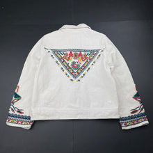 Load image into Gallery viewer, Girls Zara, beaded denim jacket, small marks, FUC, size 8,  