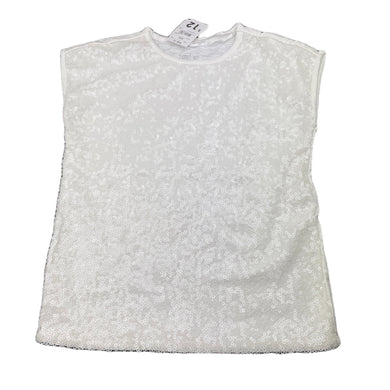 Girls Clothing & Co, white sequin tee / top, NEW, size 10,  