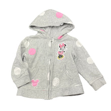 Load image into Gallery viewer, Girls Disney, Minnie Mouse fleece lined zip hoodie sweater, GUC, size 2,  