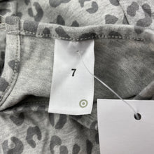 Load image into Gallery viewer, Girls Target, grey leopard print long sleeve dress, NEW, size 7, L: 67cm