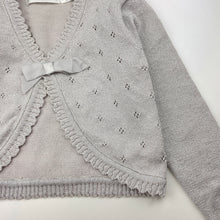 Load image into Gallery viewer, Girls Blue Sky, grey &amp; silver knit cotton cardigan, GUC, size 7,  
