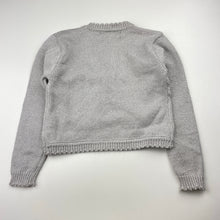 Load image into Gallery viewer, Girls Blue Sky, grey &amp; silver knit cotton cardigan, GUC, size 7,  