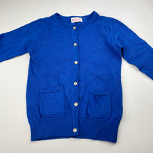 Load image into Gallery viewer, Girls Pumpkin Patch, blue knitted cotton cardigan, EUC, size 7,  