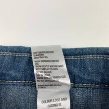 Load image into Gallery viewer, Girls H&amp;T, blue stretch denim jacket, poppers, FUC, size 4,  