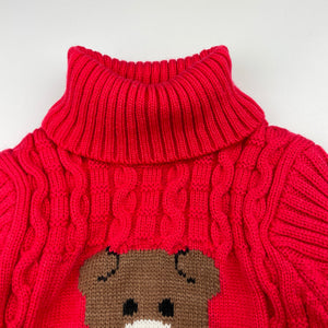 Girls knitted, sweater / jumper, no labels, armpit to armpit: 25.5cm, shoulder to cuff: 32cm, EUC, size 1-2,  