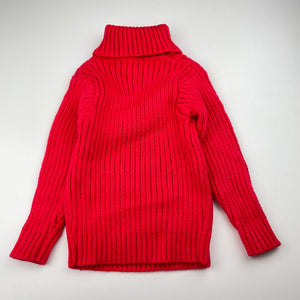 Girls knitted, sweater / jumper, no labels, armpit to armpit: 25.5cm, shoulder to cuff: 32cm, EUC, size 1-2,  
