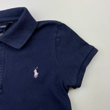 Load image into Gallery viewer, Girls Ralph Lauren, navy box pleat polo dress, wash fade, FUC, size 6, L: 62cm
