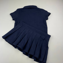 Load image into Gallery viewer, Girls Ralph Lauren, navy box pleat polo dress, wash fade, FUC, size 6, L: 62cm