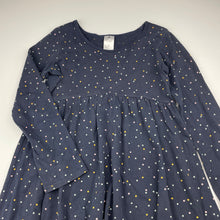 Load image into Gallery viewer, Girls Target, navy cotton long sleeve casual dress, FUC, size 6, L: 62cm