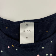Load image into Gallery viewer, Girls Target, navy cotton long sleeve casual dress, FUC, size 6, L: 62cm