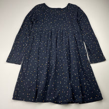 Load image into Gallery viewer, Girls Target, navy cotton long sleeve casual dress, FUC, size 6, L: 62cm