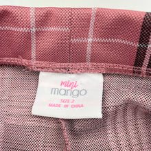 Load image into Gallery viewer, Girls Mango, checked lightweight pants, elasticated, Inside leg: 27.5cm, EUC, size 2,  