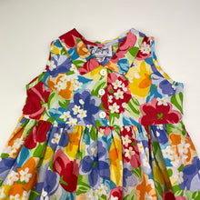 Load image into Gallery viewer, Girls Color Forms, vintage lightweight bright floral dress, GUC, size 2, L: 45cm