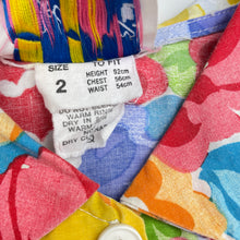 Load image into Gallery viewer, Girls Color Forms, vintage lightweight bright floral dress, GUC, size 2, L: 45cm