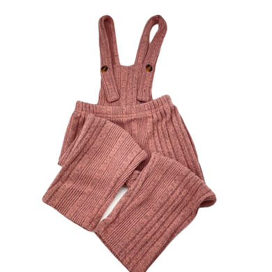 Girls Foshan, ribbed lightweight knit overalls, EUC, size 1,  