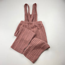 Load image into Gallery viewer, Girls Foshan, ribbed lightweight knit overalls, EUC, size 1,  