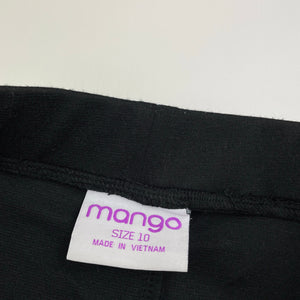 Girls Mango, black stretchy pants, elasticated, Inside leg: 55cm, EUC, size 10,  