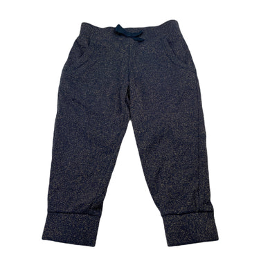 Girls H&T, blue & rose gold metallic pants, elasticated, Inside leg: 32.5cm, EUC, size 2,  