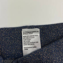 Load image into Gallery viewer, Girls H&amp;T, blue &amp; rose gold metallic pants, elasticated, Inside leg: 32.5cm, EUC, size 2,  