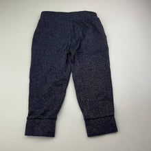 Load image into Gallery viewer, Girls H&amp;T, blue &amp; rose gold metallic pants, elasticated, Inside leg: 32.5cm, EUC, size 2,  